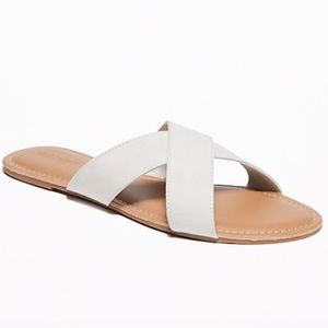 Old Navy - Faux Suede Criss Cross Slide Sandals